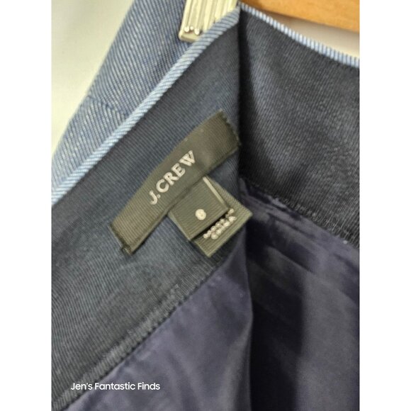 J.Crew 100% Cotton‎ Chambray Scalloped Hem Grommet Bottom Pencil Skirt 8 - Picture 6 of 9